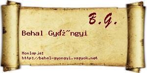 Behal Gyöngyi névjegykártya